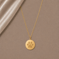 „Ewige Treue“ – Eleganter Gold, Roségold und -Anhänger mit Pfoten-Gravur an feiner Gliederkette