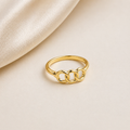 Célinor Linked Elegance Ring – Vergoldeter Ring mit verbundenem Design | Minimalistischer Statement Schmuck für Damen