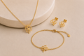 Célinor Kleeblatt Schmuckset Damen – Halskette, Armband & Ohrringe
