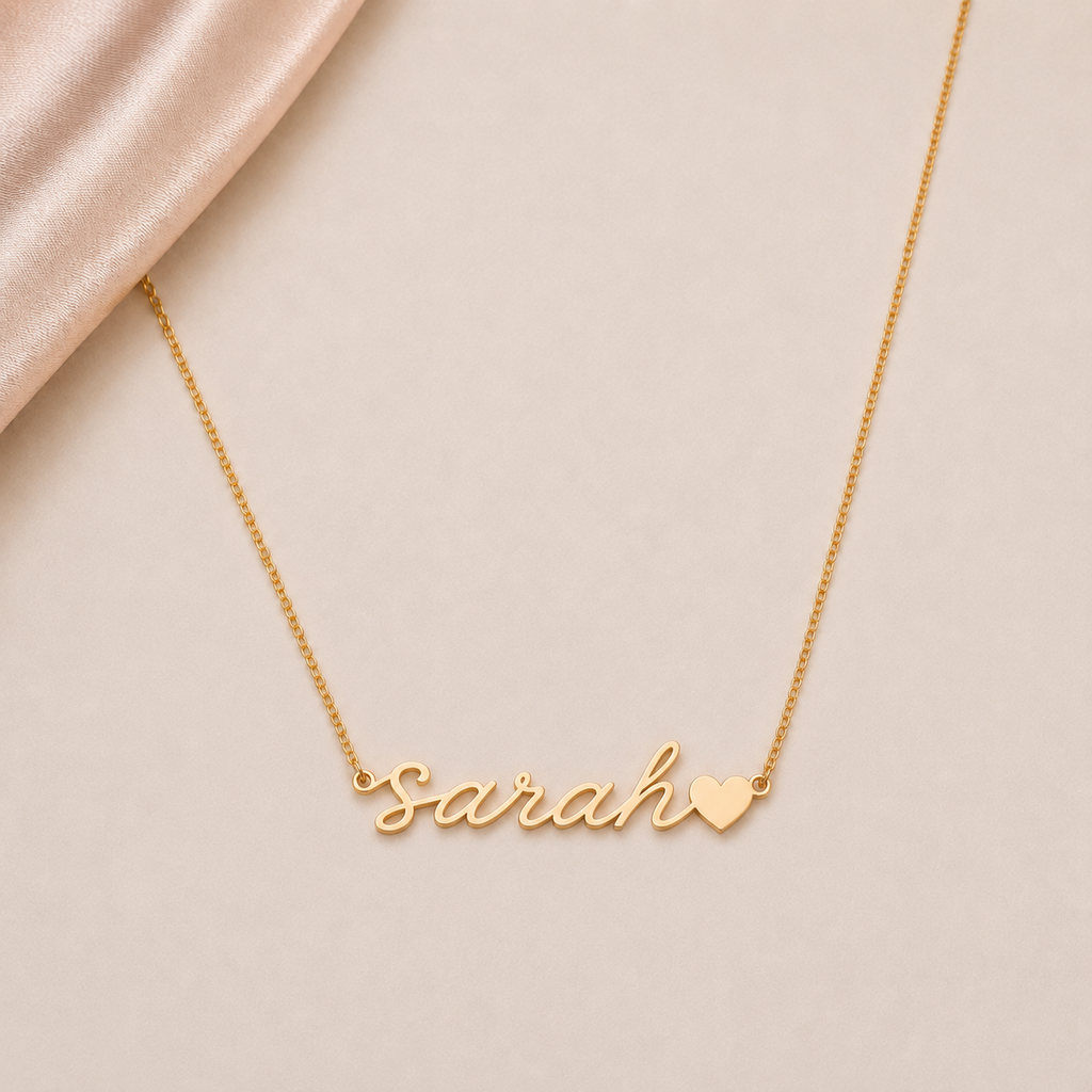 Pacifico Model - Personalisierte Namenskette mit Herz – Individuelle Halskette Damen