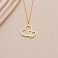 Célinor Doppelte Herz Halskette – Elegante Damenkette in Gold, Roségold & Silber