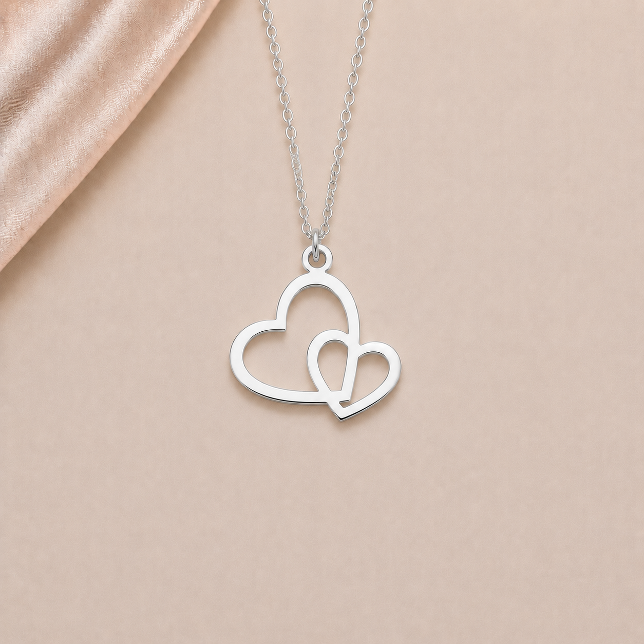 Célinor Doppelte Herz Halskette – Elegante Damenkette in Gold, Roségold & Silber