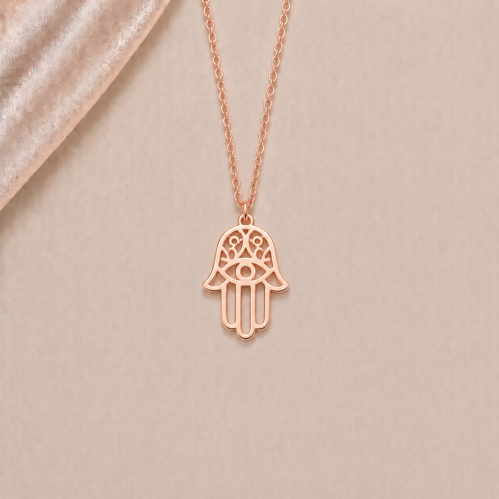 Hamsakette Damen filigran – Silber, vergoldet & Roségold