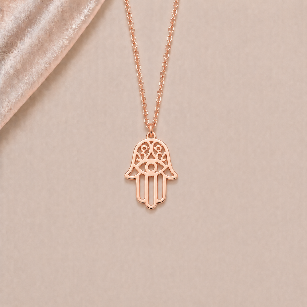 Hamsakette Damen filigran – Silber, vergoldet & Roségold