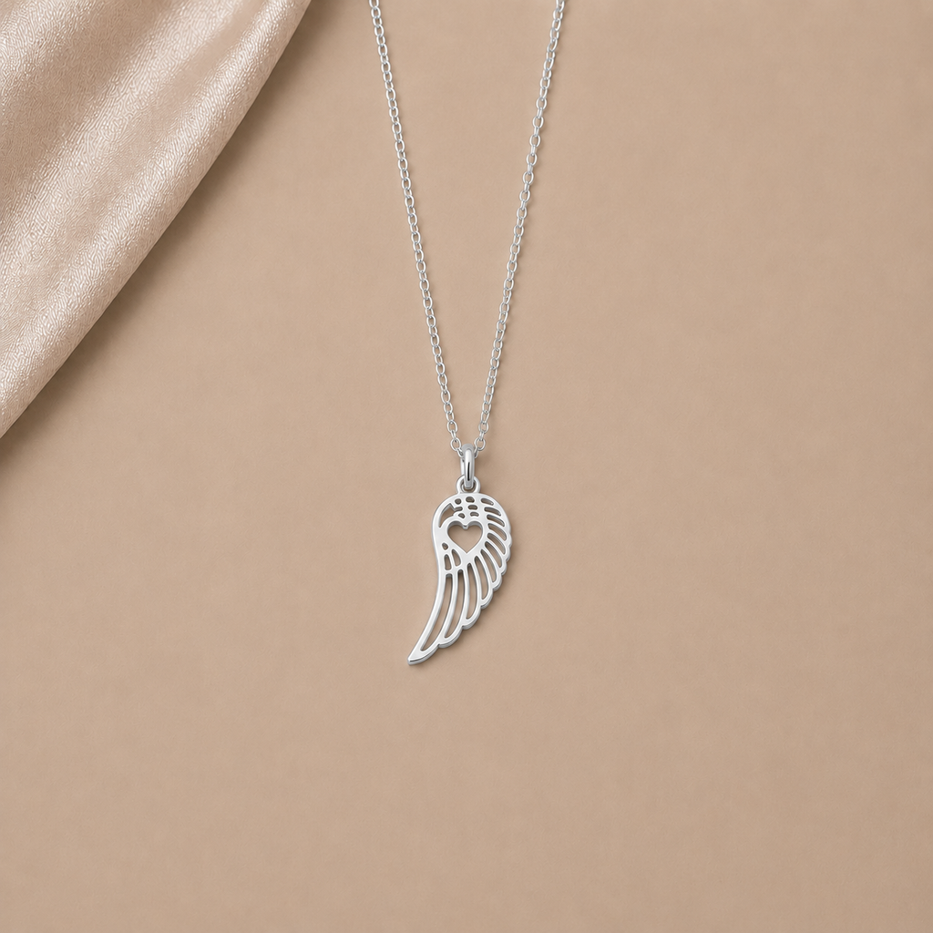 Flügel Herz Kette Damen filigran – Silber, vergoldet & Roségold