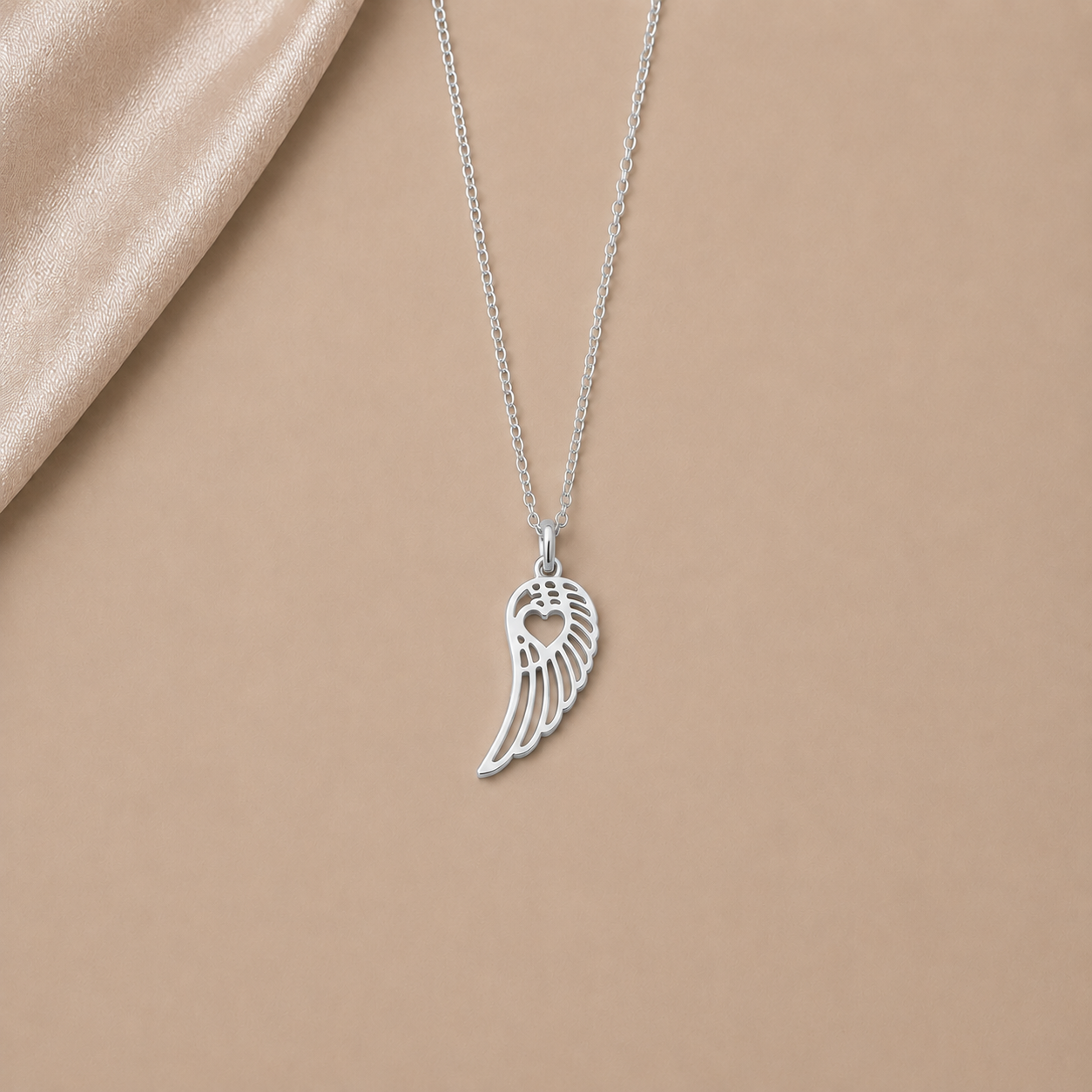 Flügel Herz Kette Damen filigran – Silber, vergoldet & Roségold