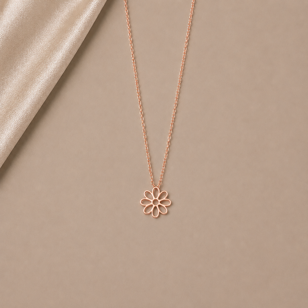 Célinor Bloom – Florale Halskette in Gold, Rosegold & Silber