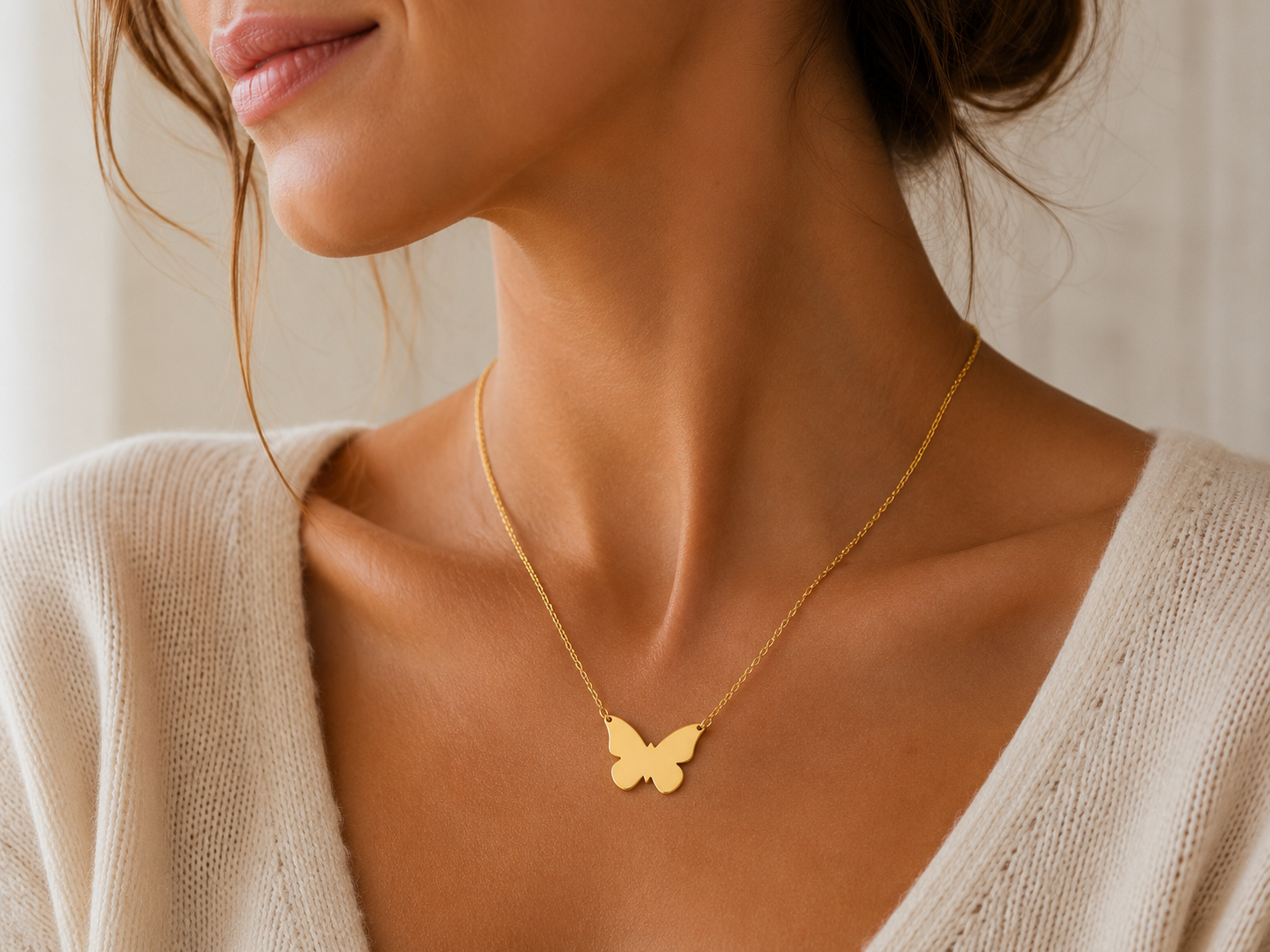 Célinor Butterfly – Elegante Schmetterlings Halskette in Gold, Rosegold & Silber
