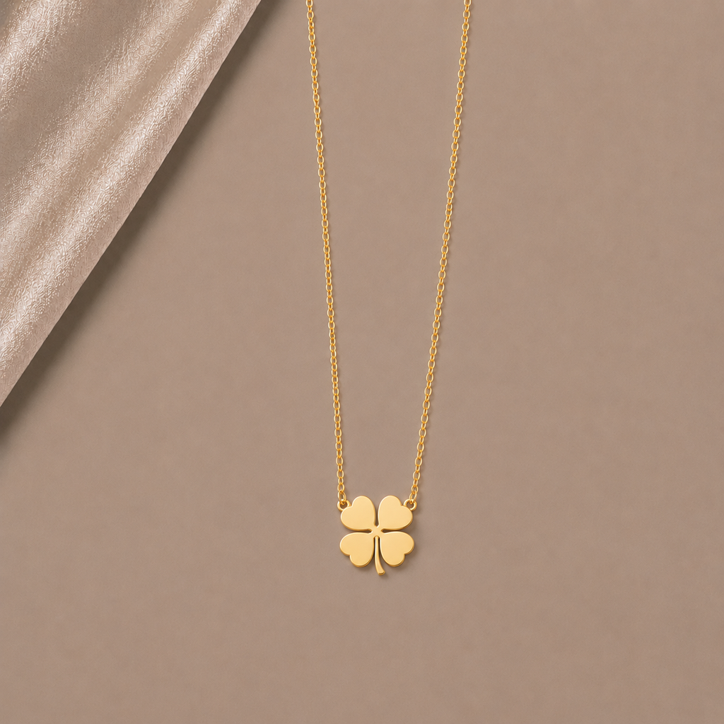 Célinor Clover – Elegante Kleeblatt Halskette in Gold, Rosegold & Silber