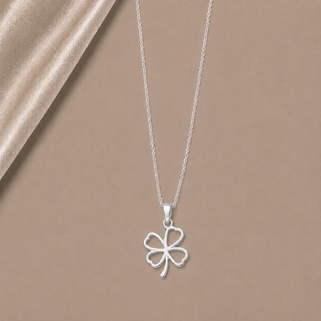Célinor Clover Heart – Elegante Kleeblatt Halskette in Gold, Rosegold & Silber