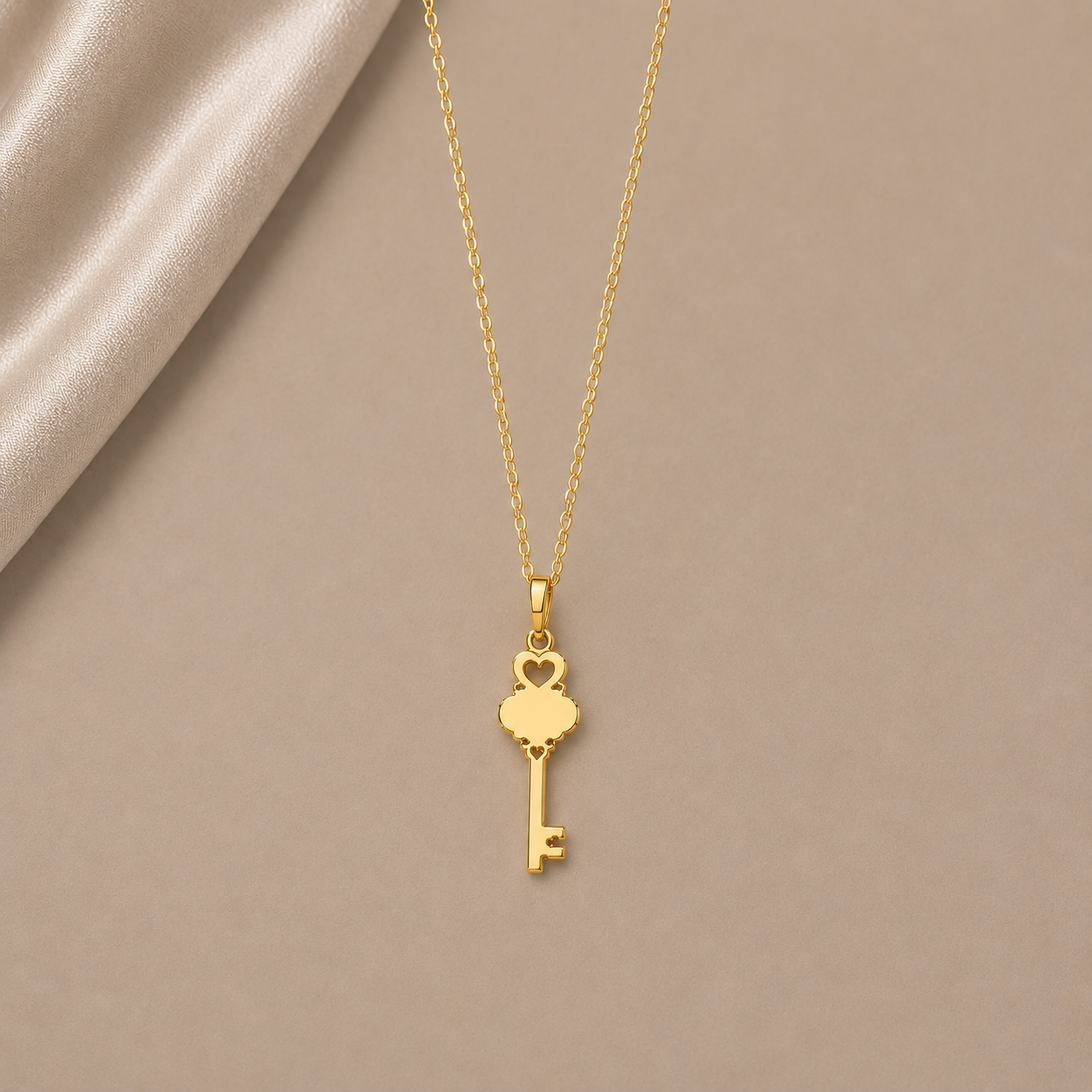 Célinor Secret Key – Elegante Schlüssel Halskette in Gold, Rosegold & Silber