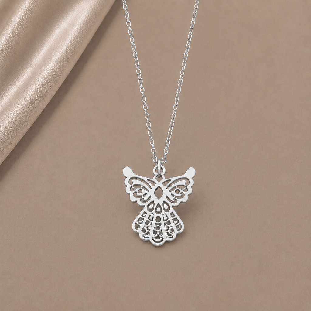 Célinor Angel Glow – Elegante Engel Halskette in Gold, Rosegold & Silber