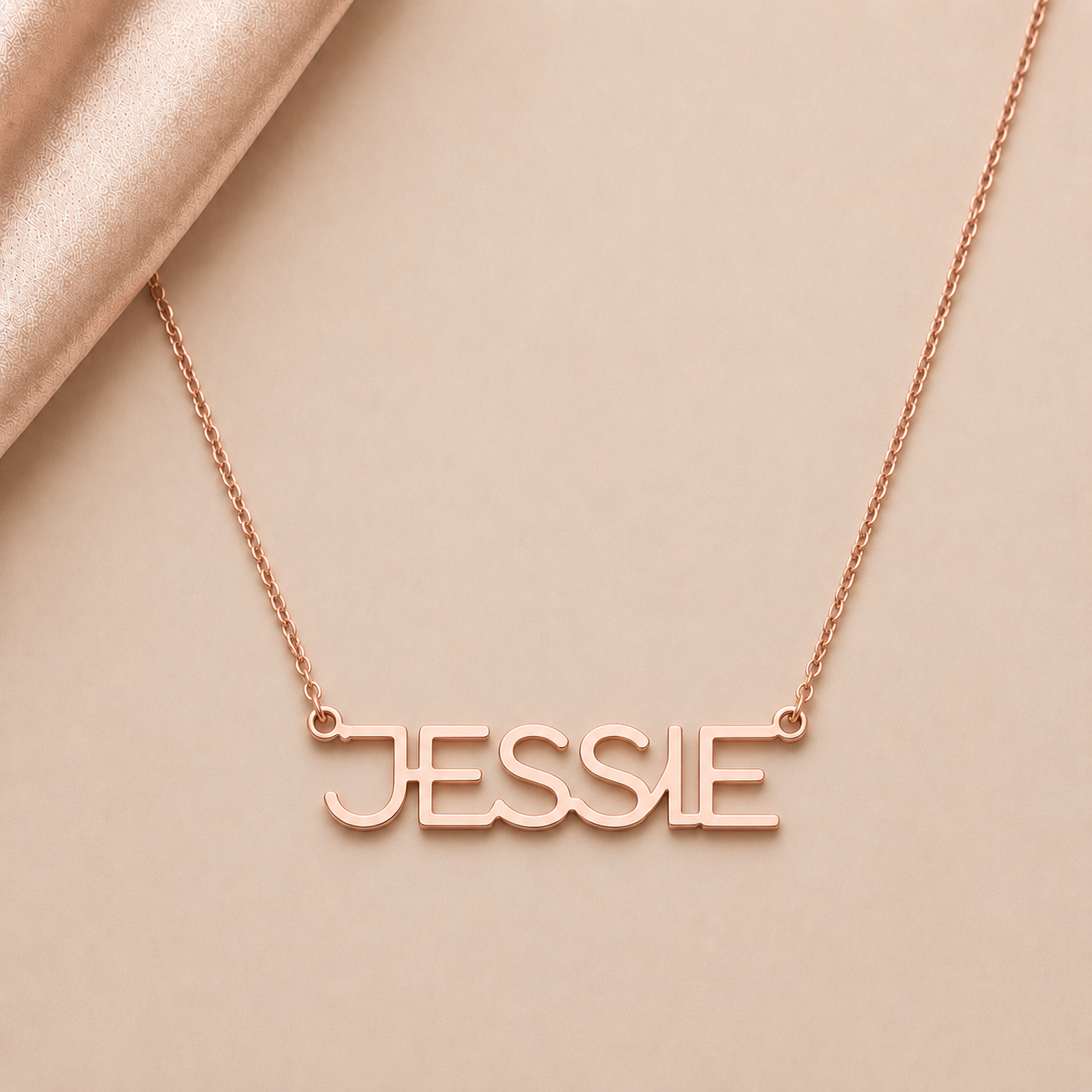 Gotham Bold Individuelle Namenskette Damen – Personalisierter Schmuck mit Wunschname, in 585er Gold 14 Karat
